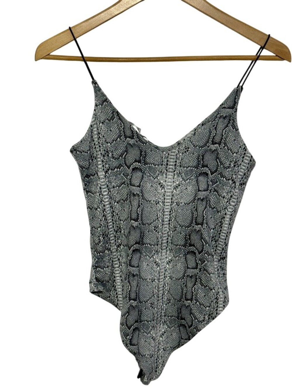 Gaze Animal Print Bodysuit Shapewear Lingerie Women's Size XS Gray And Black - Picture 2 of 4